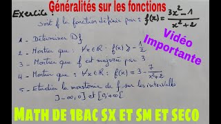 les fonctions représentation graphique 1Bac SM Sx [upl. by Morell621]