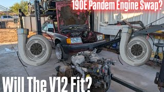 First Ever 190E v12 BiTurbo Engine Swap [upl. by Yeznil]