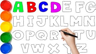 How to Draw ABCD  Lets Learn ABCD alphabet A to Z Draw ✏️ and Paint 🎨 easy step by step ABC kids [upl. by Vandervelde]