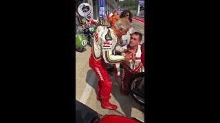 Giacomo Agostini checks MV Agusta GP 500 before parade lap start Red Bull Ring 2021 [upl. by Wayland]