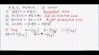 Linear Algebra 57 Matrix Multiplication Properties and proof [upl. by Patrica]