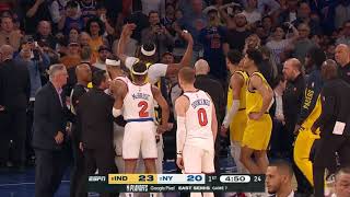 BENCHES CLEAR in Pacers vs Knicks Game 7 after defensive play by Haliburton  NBA on ESPN [upl. by Eserehs]