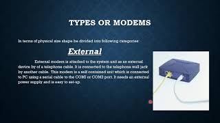 Types of Modems  3 types of modems  Internal External and Wireless [upl. by Notla263]