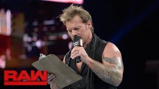 Chris Jericho unveils quotThe List of Jerichoquot Raw Sept 19 2016 [upl. by Ailemor564]