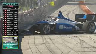 2022 Indy Lights Road America  Christian Bogle Hits Fence Live [upl. by Samuel725]