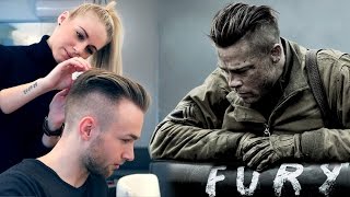 Brad Pitt Hair from FURY  Professional Guide  Mens Undercut [upl. by Aicia]