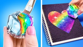 DIY Rainbow Art Challenge ✨ Fantastic Art Challenges amp Viral Tips by 123Go Like [upl. by Ratcliff]