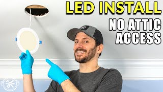 Recessed Lighting Install with No Attic or Prior Wiring [upl. by Nannek]