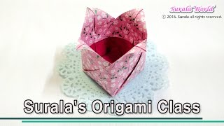 Origami  Tulip Box Gift box [upl. by Cannell]