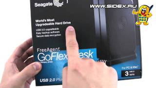 Sidexru Видеообзор USB HDD Seagate FreeAgent GoFlex Desk 3Tb rus [upl. by Enitsirhk211]