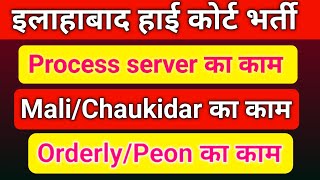 Allahabad High court Bharti process server ka kya kam hota hai  orderly  peon work [upl. by Oicnedurp]