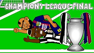 UCL CHAMPIONS LEAGUE FINAL 2015 HIGHLIGHTS CARTOON Goals Juventus 13 Barcelona [upl. by Ernaline]