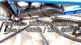 Swytch ebike conversion kit vs Yose ebike kit  front hub motor vs rear [upl. by Herculie344]