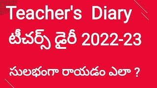 Teachers Diary In EASY way 202223new pattern [upl. by Irma]