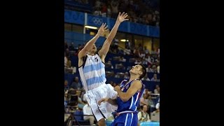 Argentina Basquet Tiro final Palomita Manu Ginobili contrarreloj en Atenas 2004 [upl. by Sulamith703]