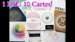 Comment faire une carte de remerciement  Un die 10 cartes avec la boutique Inlovearts [upl. by Hgielac293]