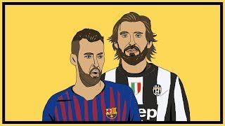 Andrea Pirlo v Sergio Busquets The Deep Lying Midfielder [upl. by Aloke207]