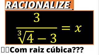 COMO RACIONALIZAR COM RAIZ CUBICA [upl. by Annehs]