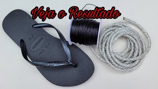 Como Fazer um Lindo Chinelo com Tubos de Strass [upl. by Xella]