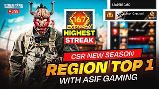 New Season Cs Rank Push To Top 1 GrandMaster With Highest Streak Ever 🤯  Garena  Free Fire [upl. by Arnulfo]