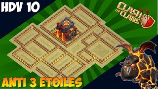 HDV 10 anti 3 étoiles 2021 AVEC LIEN  GAGNER LES GUERRES DE CLANS  Clash of clans [upl. by Dahsraf940]