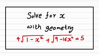 Solving a Radical Equation Using Geometry [upl. by Ileek]