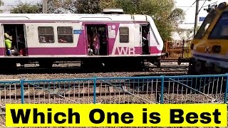 Which Local Train is Best   Bombardier EMU Vs Siemens EMU Crossing Ram Mandir Station [upl. by Partan]