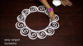 New year 2020 kolam designs  Easy n Simple rangoli by Suneetha  Sankranthi amp pongal muggulu [upl. by Dorelle]