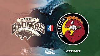 Honey Badgers VS Hellfish  Div 4  7th August  IceHQ Beer League ice hockey [upl. by Rheinlander967]