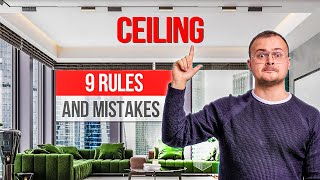 Modern Ceiling Design — 9 RULES AND MISTAKES [upl. by Atorod]