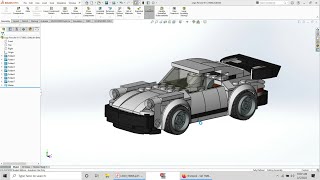 Building Lego in SolidWorks Porsche 911 75895 [upl. by Adehsor714]