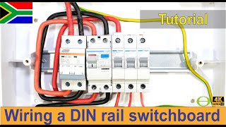 How to wire a single phase DIN rail distribution board  practical demonstration South Africa [upl. by Gitlow]