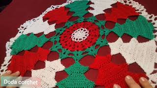 كروشيه مفرش شجره الميلاد  crochet christmas tablecloth [upl. by Filiano]