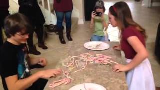 Minute to Win It Candy Cane Game [upl. by Dennett886]