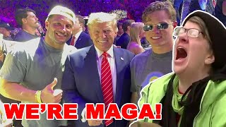 Leftists PANIC and MELTDOWN over Joe Burrow hanging out with Donald Trump at UFC 299 [upl. by Nylanej]