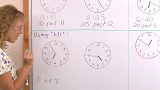 Using quotpastquot and quottillquot when telling time analog clock [upl. by Yrdua371]