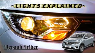 Lights Explained  Renault Triber RXZ 2024 Model  IntExt Lights Reviewed [upl. by Nadia]