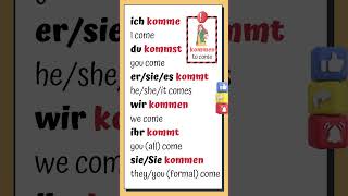 German Verb Conjugation ‘Kommen’  Beginner German Lesson learngerman 🇩🇪 germanforbeginners [upl. by Enorel]