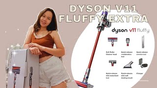 UNBOXING DYSON V11 FLUFFY EXTRA [upl. by Hales]