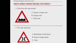 2024 K53 Learners Test South Africa Question and Answer  Lesson 7 [upl. by Meda]