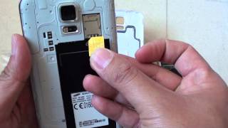 Samsung Galaxy S5 How to Insert SIM Card [upl. by Ailisec247]