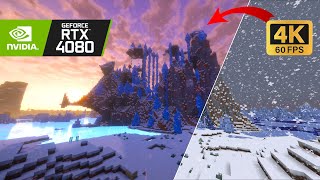 4K 60fps Insane render distance  Shader Comparison  Rethinking Voxels SEED4749253937197506002 [upl. by Eentruoc]