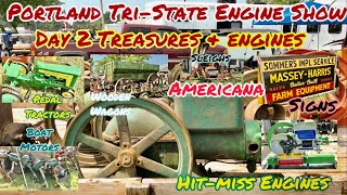 TRISTATE ENGINE SHOW Day 2 Treasures Engines HitMiss Radial Marine Snow Sleighs Signs Portland Ind [upl. by Htebazila]