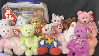 Beanie Babies unboxing w Brandi Platinum edition Beanie Baby Official Club Adding to collection [upl. by Sacken915]