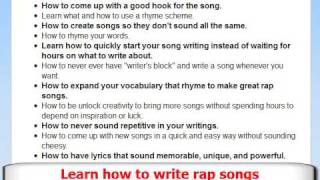 How to Write a Rap Song  Learn To Write Rap Lyrics Tips  Lyrics Method  Part 2 of 5 [upl. by Letti340]