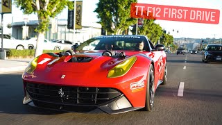 TWIN TURBO FERRARI F12 WILD IN THE STREETS OF LA  FIRST DRIVE [upl. by Wall322]