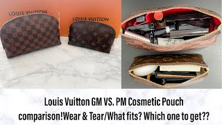 Louis Vuitton GM VS PM Cosmetic Pouch Wear amp TearWhat Fits Worth it [upl. by Ching]