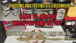 Shooting and Testing 65 Creedmoor H4350 vs IMR4350 ￼With Hornady 140 ELD Match Bullets [upl. by Aicatsana]