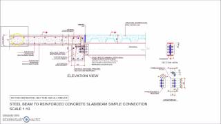 Steel Beam Reinforced Concrete Slab Beam Simple Connection [upl. by Aoket803]