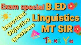 BED first year Linguistics in Nepali By MT SIR Tu exam Objective questions solution [upl. by Hatcher900]